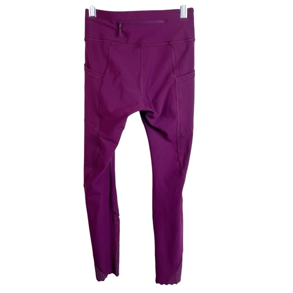 Lululemon Tight Stuff Tight II 25" Burgundy Maroon Size 2 Reflective - Picture 3 of 12
